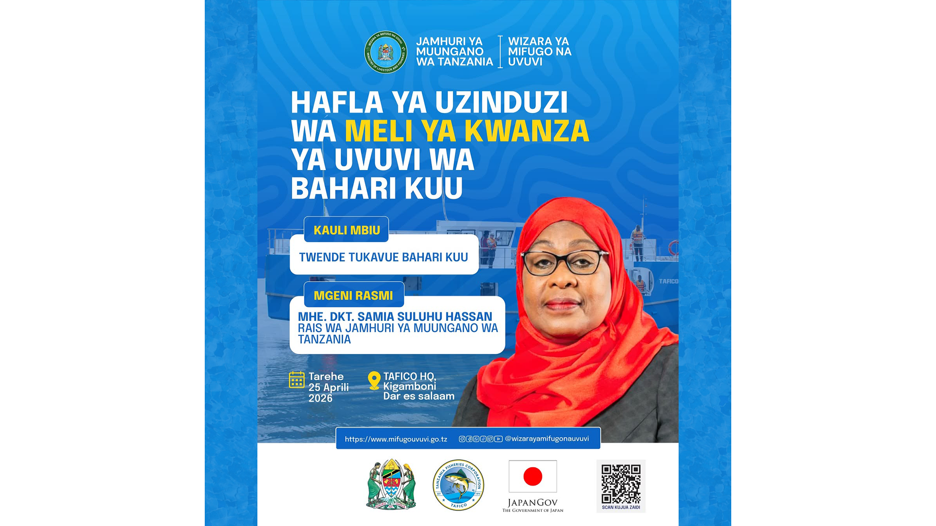 HAFLA YA UZINDUZI WA MELI YA UVUVI WA BAHARI KUU YA TAFICO